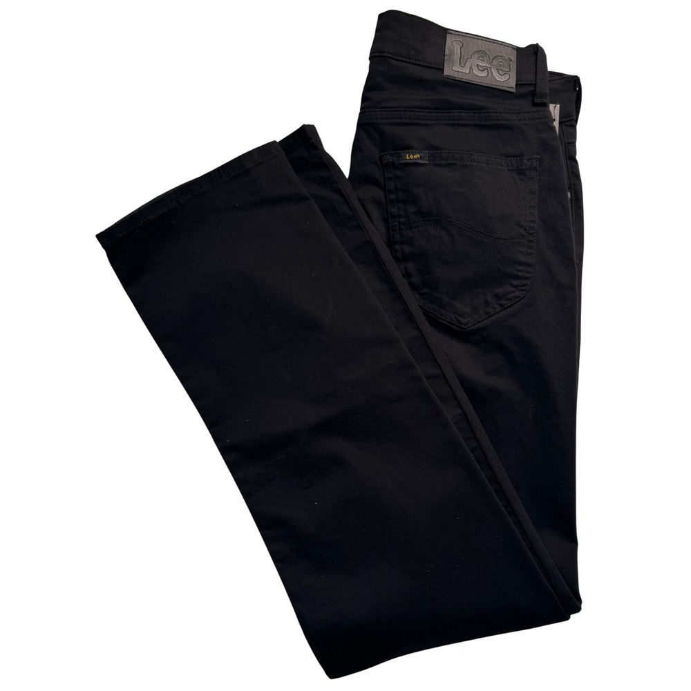 Lee Mens Regular Fit Black Jeans Comfort Gusset 30x32 112375036